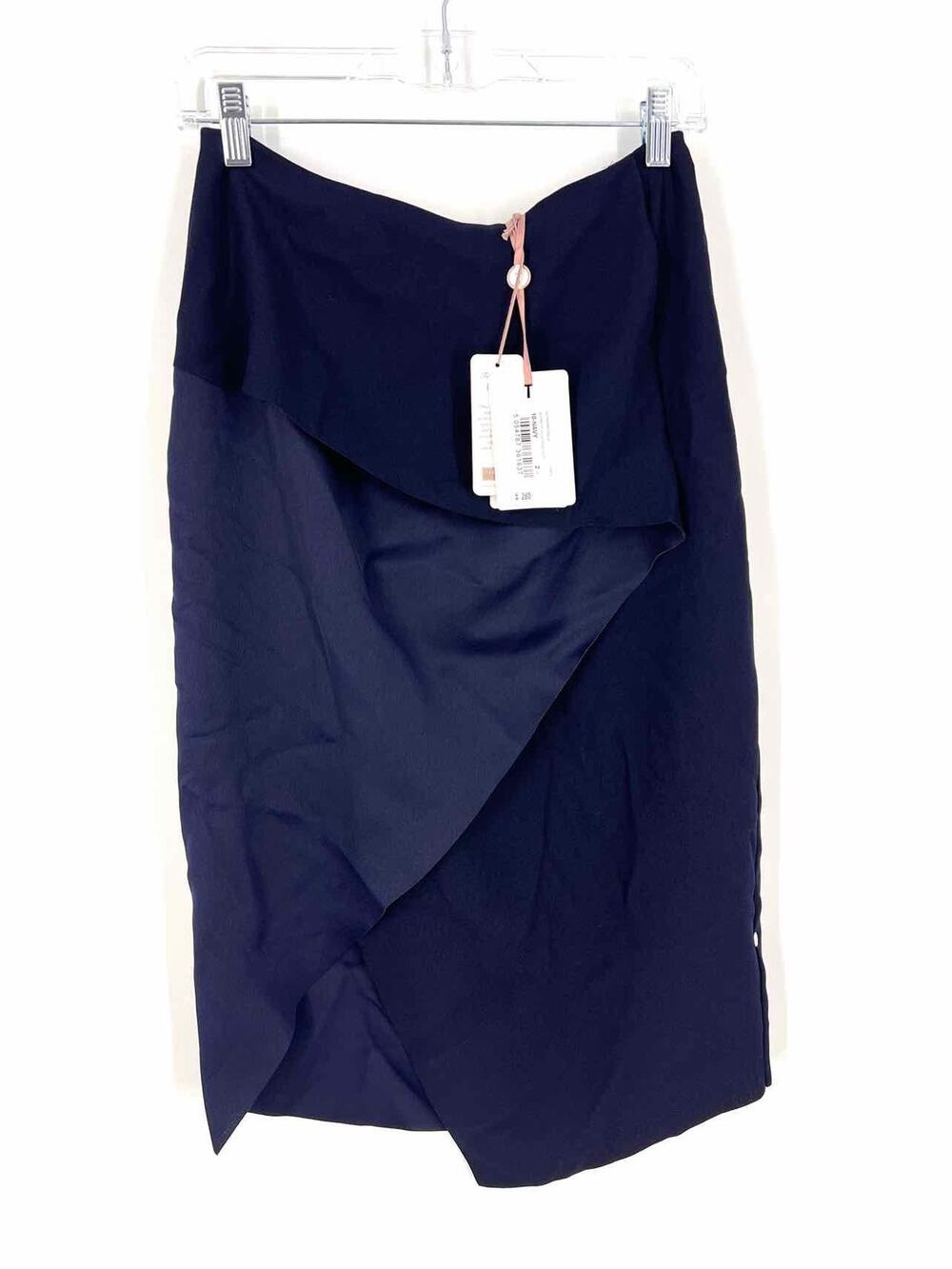 Ted Baker Size 2 Navy Asymmetrical NEW Designer Skirt